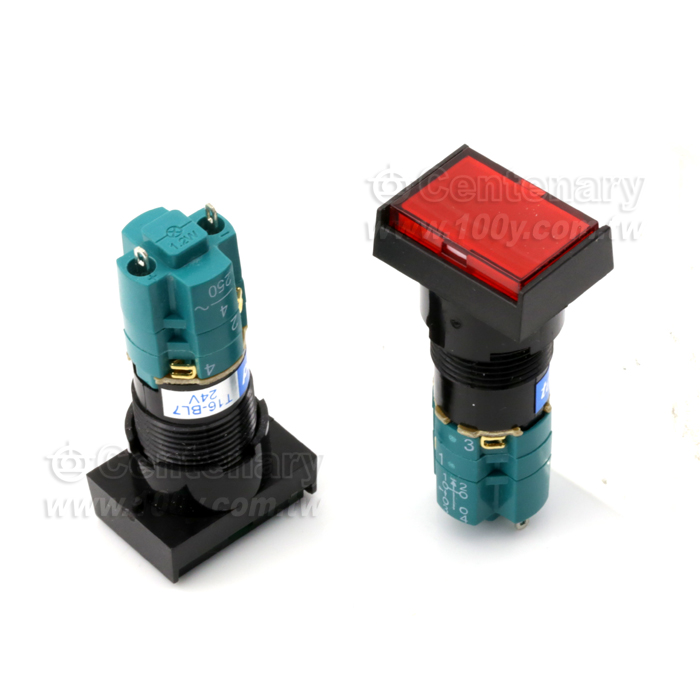 16m/m Illuminated Rectangular Push Button Switch (Momentary) - 64725 Product Image