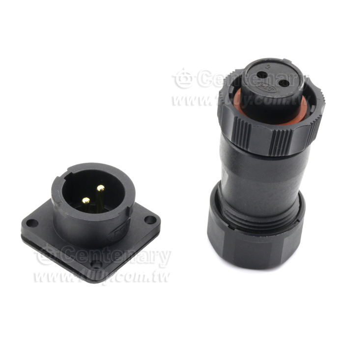2P母插頭+2P公座(IP67防水) - 77354 產品圖片