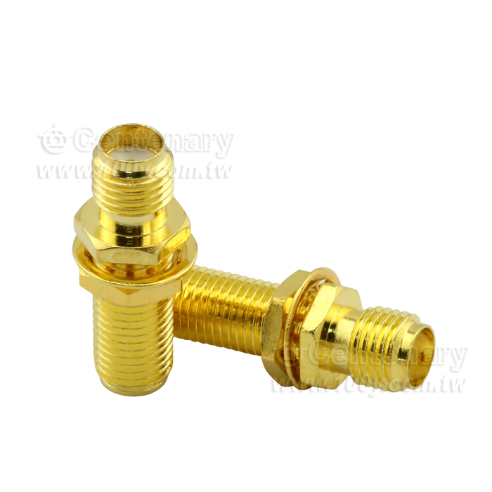 All Copper Gold Plated SMA Double Female Outside the Hole With a Screw Nut - 104851 Product Image