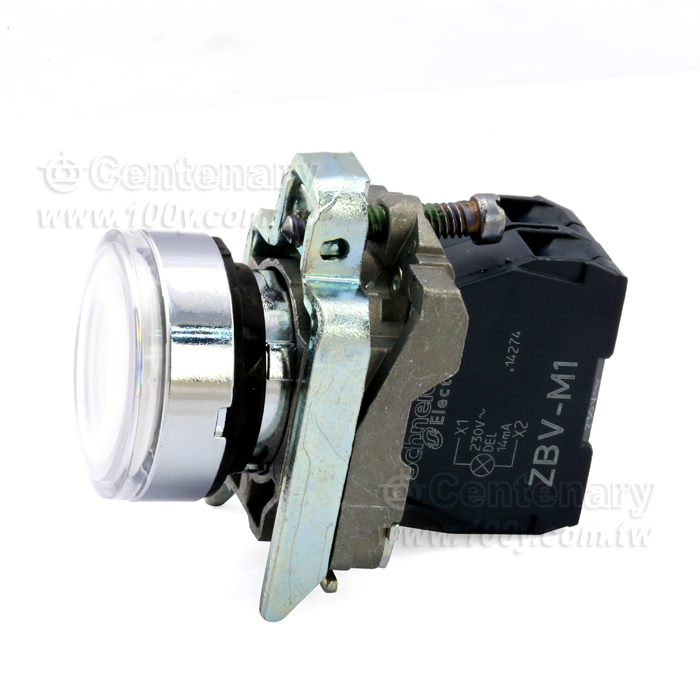 施耐德_LED 照光按鈕開關 220V  白 - 105618 產品圖片