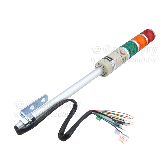 φ40 桿式三層閃光蜂鳴警示燈 紅橙綠 LED 24V - 138951 產品圖片