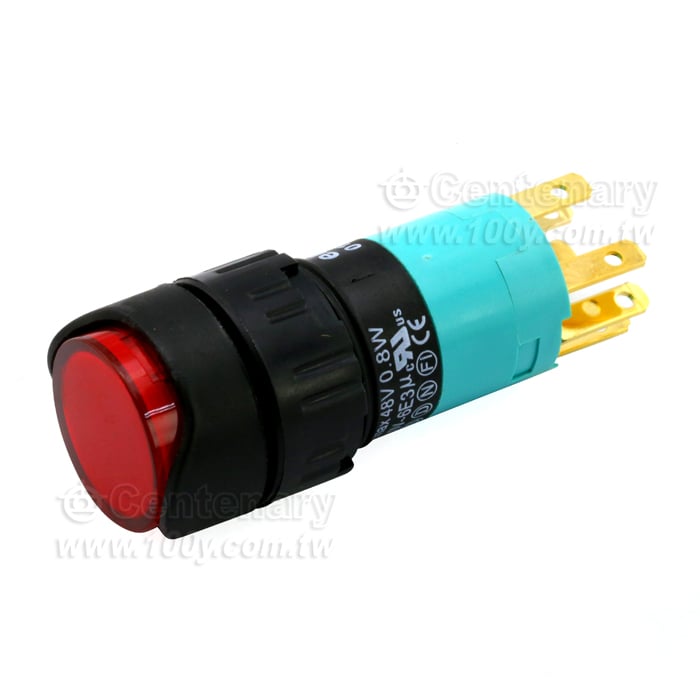 圓形復歸IP40.插端1P+深綠+24V - 87740 產品圖片