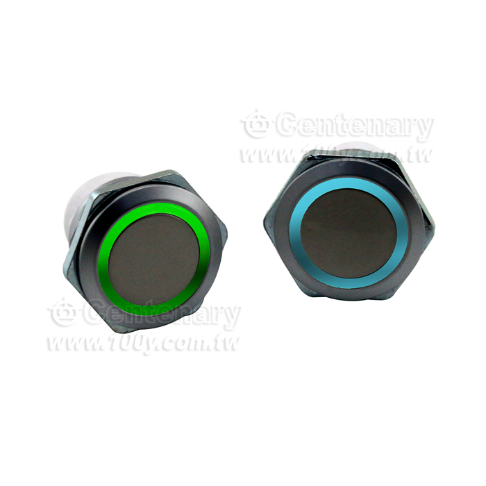 無段Φ19mm 防水型金屬按鈕開關-藍色 - 90828 產品圖片