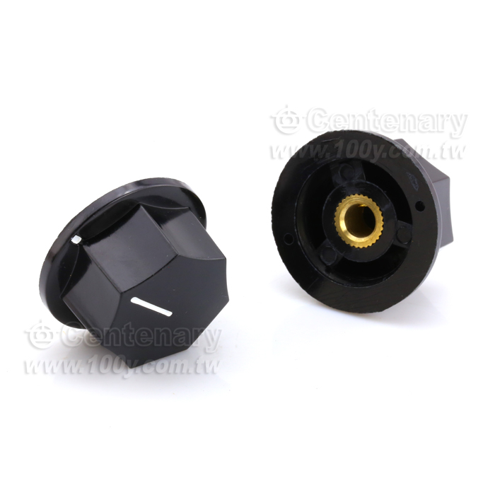 七角旋鈕，黑色 直徑6.0mm  33.2*17.4 - 112108 產品圖片