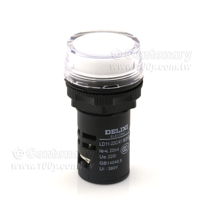 φ22 全塑罩長殼-指示燈 白色 AC220V - 115938 產品圖片