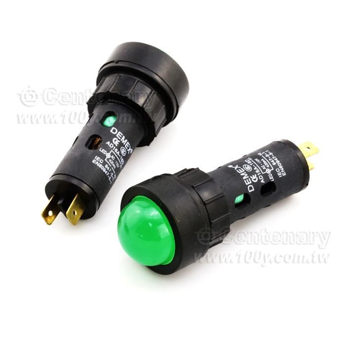 M16 凸型LED指示燈 A110V 綠色 - 97612 產品圖片