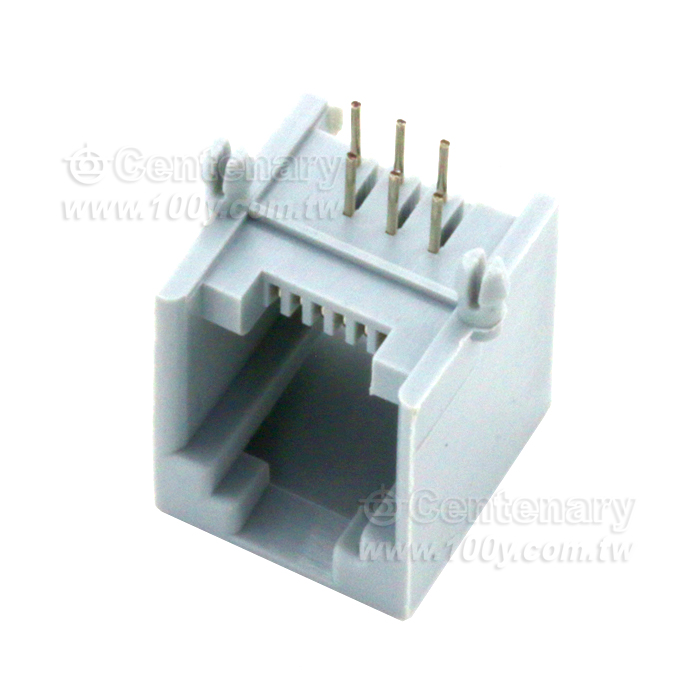RJ12 電話插座 6P6C 灰色PCB 90° - 97657 產品圖片