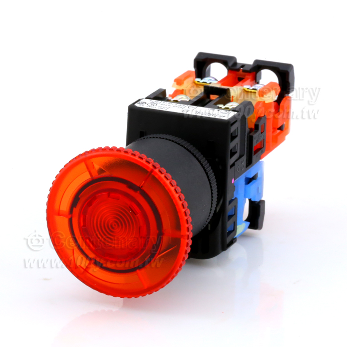 22mm_緊急LED 全透明按鈕開關1NO+1NC - 97635 產品圖片