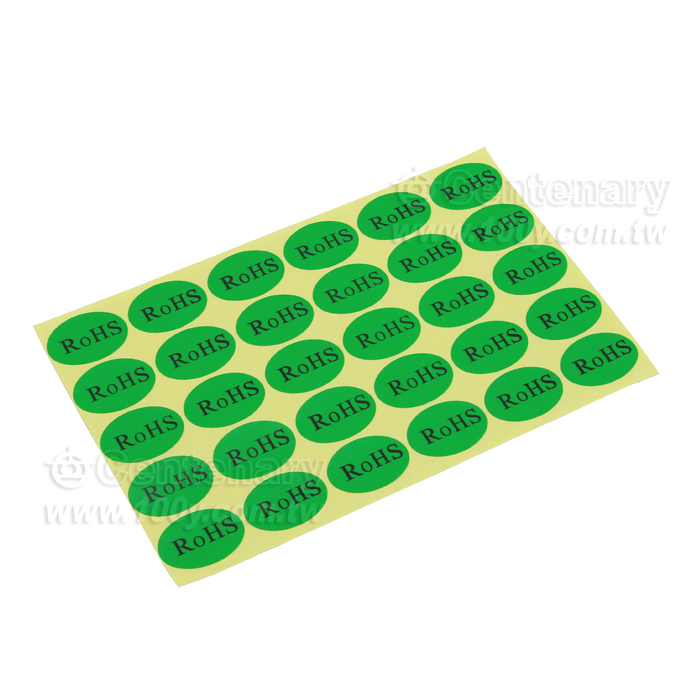 ROHS綠色底黑字環保標貼(30貼/張) - 101295 產品圖片