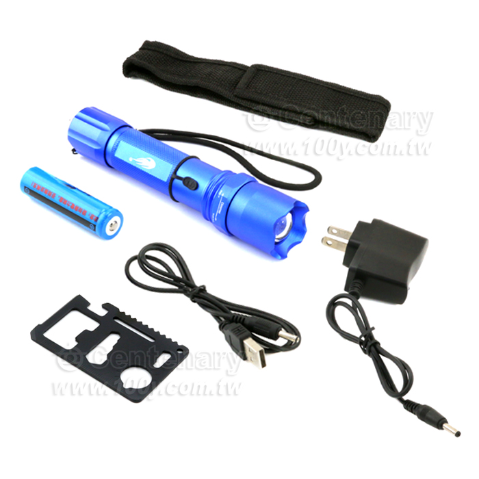 充電式強光手電筒 (藍色) - 102950 產品圖片