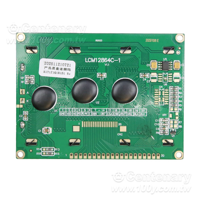繪圖LCD 5V (藍屏白字) 128*64 Dots 並口 - 101214 產品圖片