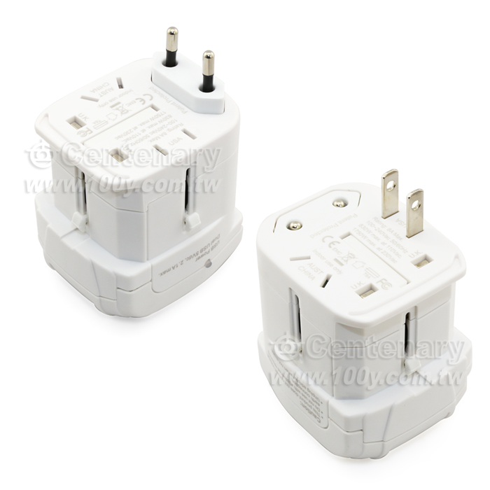 全球通用旅行轉換插座/雙USB 5V/2.1A 白色 - 102200 產品圖片