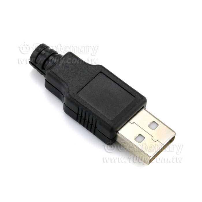 USB 2.0 A Type 公頭 三件式出線連接器 - 104228 產品圖片