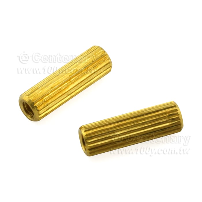 雙通圓形滾花雙通 銅螺柱 M2*30 - 145123 產品圖片