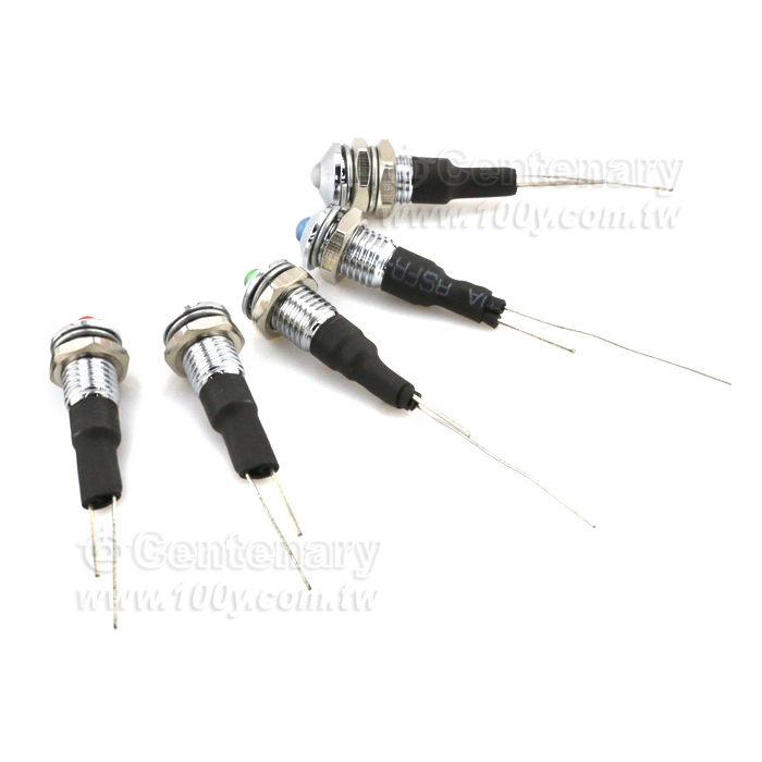 Φ6mm 5V 綠色 LED金屬指示燈 - 106971 產品圖片