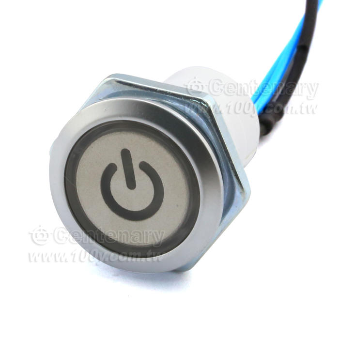 有段開關 Φ19mm 不鏽鋼  LED: 綠色 - 43251 產品圖片