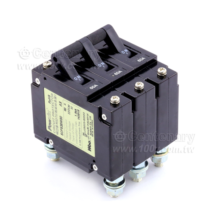無熔絲過載斷路器 中速 3P/60A AC220V - 106530 產品圖片