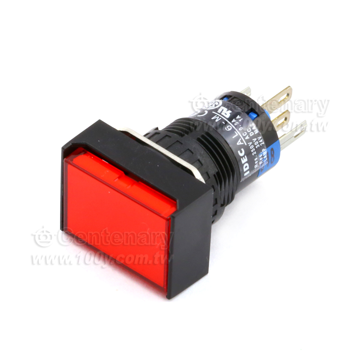 φ16 長方形LED照明復歸按鈕開關 綠色 - 107858 產品圖片