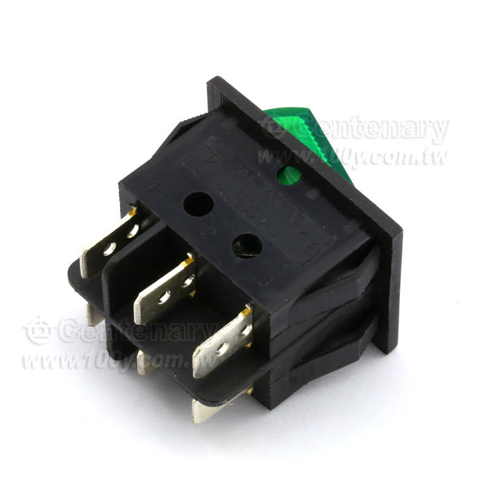 附燈-綠按鈕/黑底 AC110-220V - 108301 產品圖片