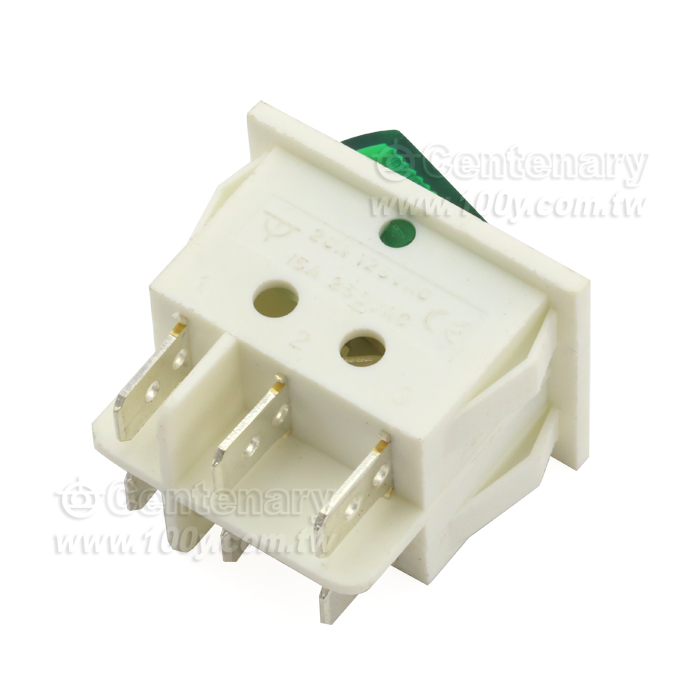 附燈-綠按鈕/白底 AC110-220V - 108300 產品圖片