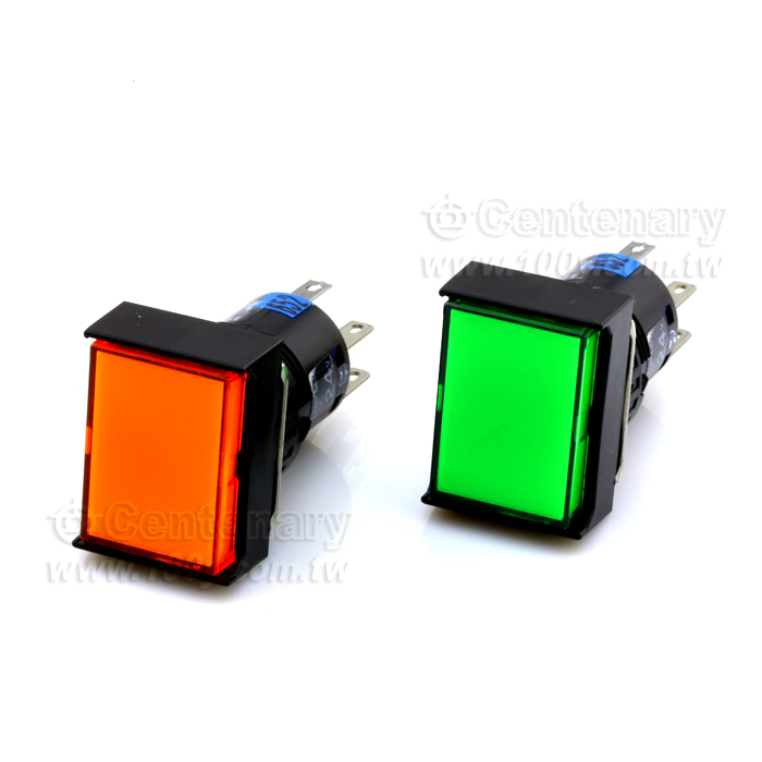 帶燈按鈕開關 長方基座 IP65 綠色 - 108173 產品圖片