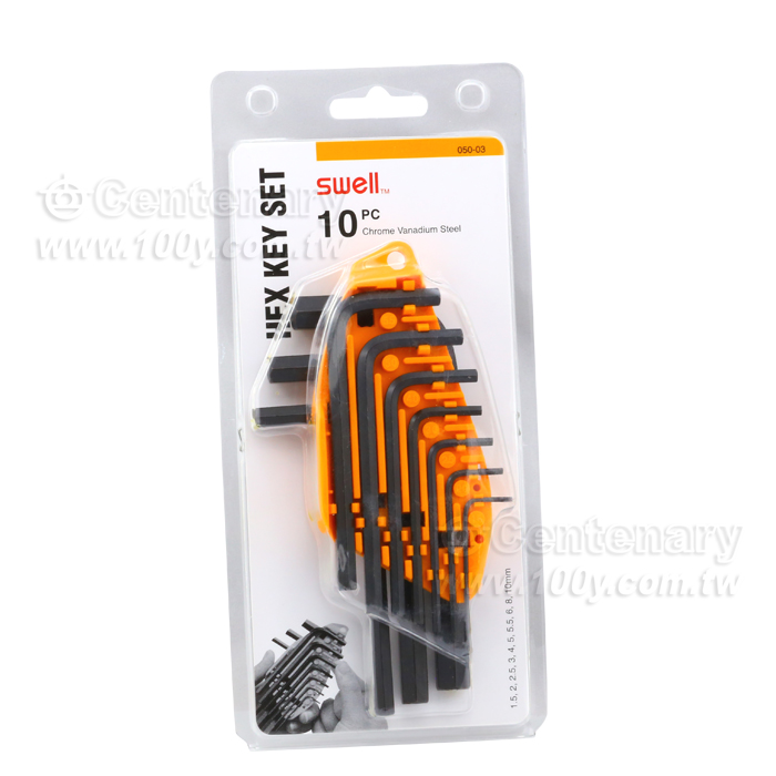 10 Pcs Short Arm, "L" Shaped Hexagon Set - 2496 Product Image