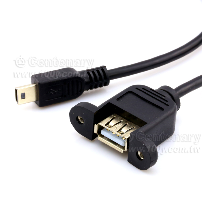 USB2.0母座(含固定座)轉MINI USB 公 - 108490 產品圖片