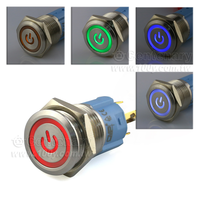 Φ16mm防水型自鎖焊線式 LED: 藍色 24V - 106809 產品圖片