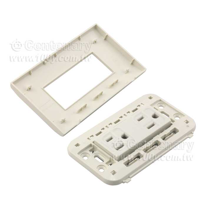 埋入式瞬瞬附接地極雙插座(覆蓋板) 15A 125V AC - 108831 Product Image