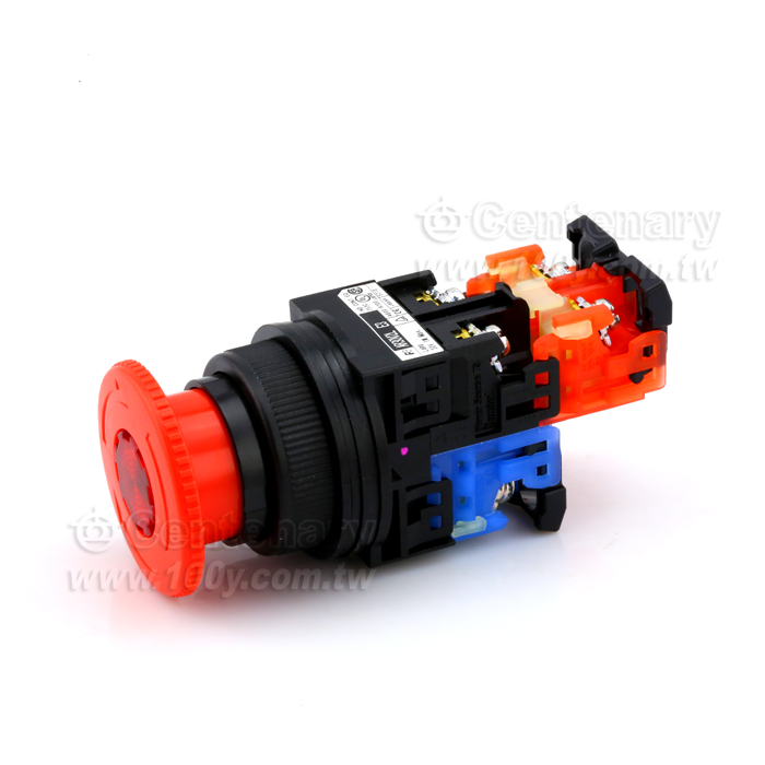30mm 緊急按鈕開關 1NO+1NC LED 24V 紅色 - 109897 產品圖片