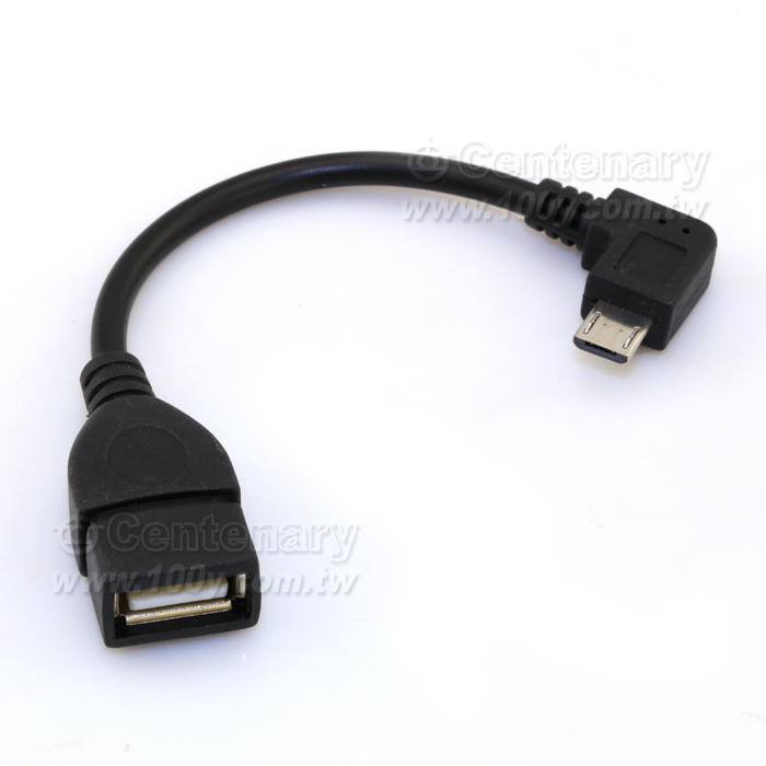 MicroUSB(M)-USB-A(F) 左彎OTG Host 數據線 - 103111 產品圖片