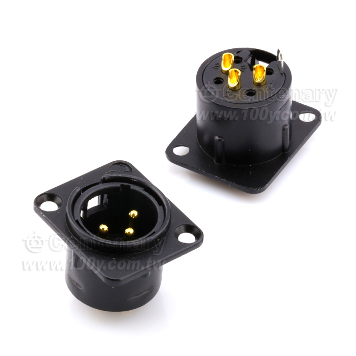 Gold-Plated 3P XLR Male Socket/ Panel Mounting AVSOUND - 110405 Product Image