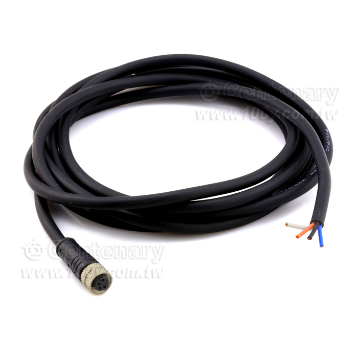 Straight Hole In The First Four Female Head M12 Waterproof Sensor Cable - 112515 Product Image
