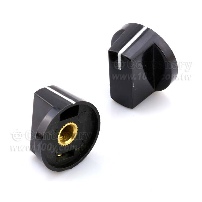 膠木旋鈕，黑色  直徑6.0mm 26*15 - 112107 產品圖片