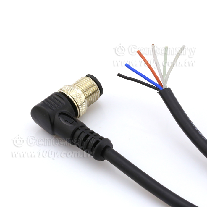 4P彎公頭 M12防水傳感器連接線 2M - 112501 產品圖片