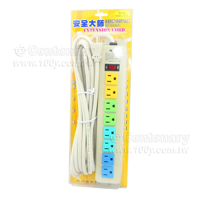 AC Power Strips 15Ft. 220V/15A - 106782 Product Image