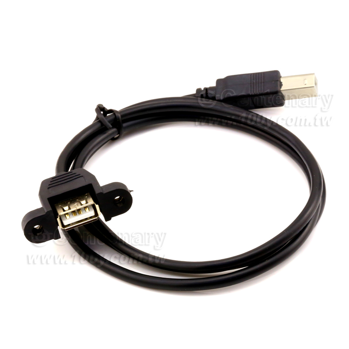 USB 2.0 BM/AF 耳孔螺絲延長線 0.3M - 128705 產品圖片