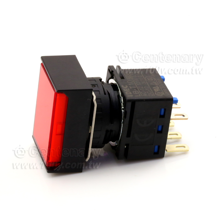長方形按鈕開關 SPDT AC/DC24V 紅色 - 114418 產品圖片