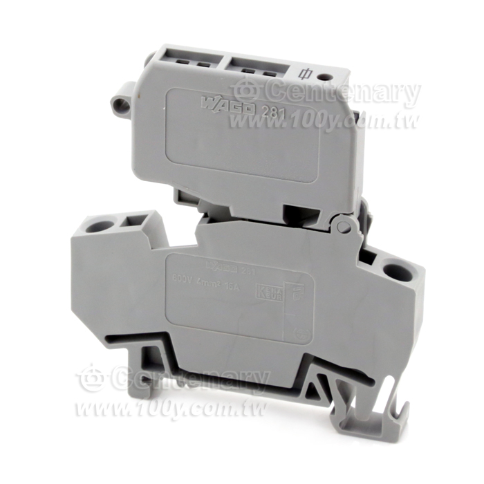 Fused Disconnect Terminal Block With Pivoting Fuse Holder For 5*20mm Miniature Metric Fuse 24V With Blown Fuse Indication by LED - 117498 Product Image