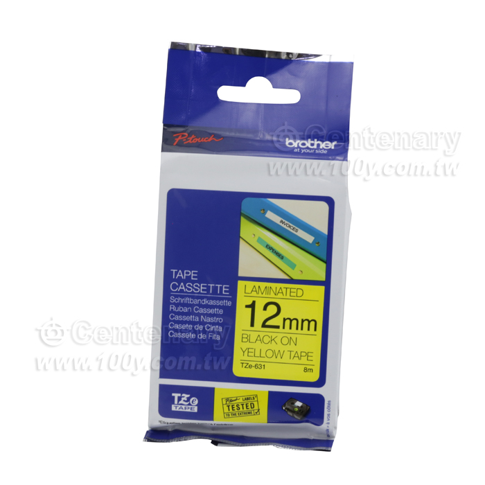 護貝標籤紙 黃底黑字 12mm - 117492 產品圖片