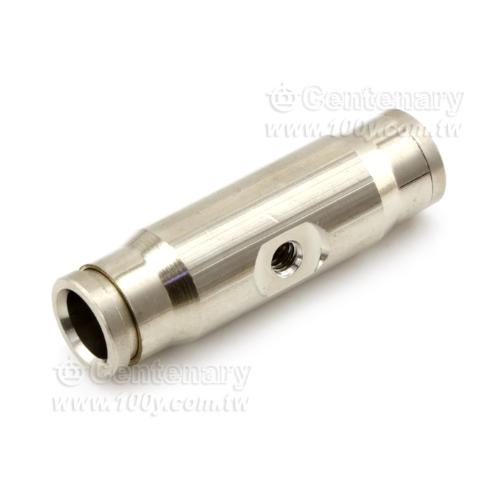 直通雙噴座 快插式9.52mm-黃銅鍍鎳 - 117812 產品圖片