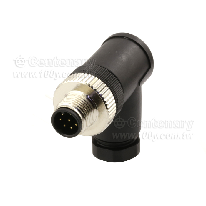 M12 Connector 90 Degree, Male, Metal Locking system, Screw Termination, Sold Termination on 12 POL - 122052 Product Image