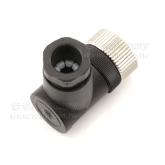 M12 Connector 90 Degree, Male, Femetal Locking System, Screw Termination, Sold Termination on 12 POL - 122083 Product Image