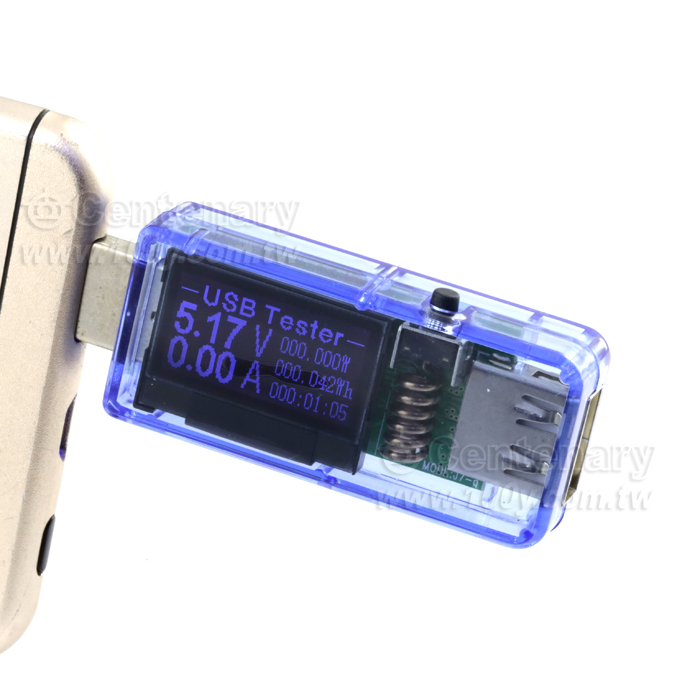 USB 電流電壓容量功率檢測儀 透明蓝 D+D- - 123717 產品圖片
