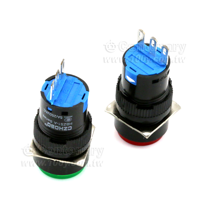 自復位圓形平鈕按鈕開關 銀觸點 5A/250V - 123824 產品圖片