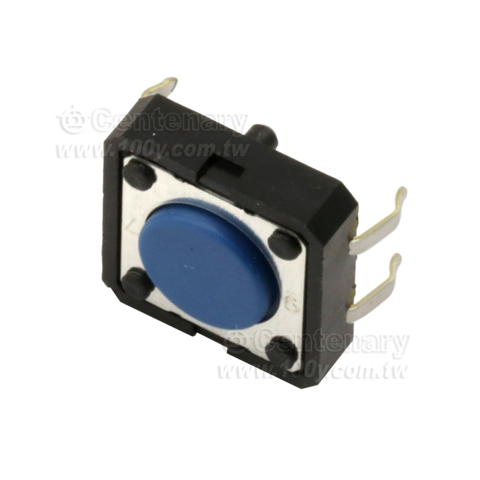 觸動開關 12*12mm Std Ht 4.3   1.27N  藍色 - 126134 產品圖片