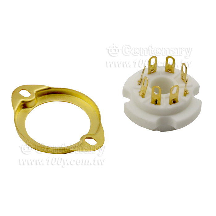 Ceramic gold plated 8-pin tube holder - 125429 Product Image