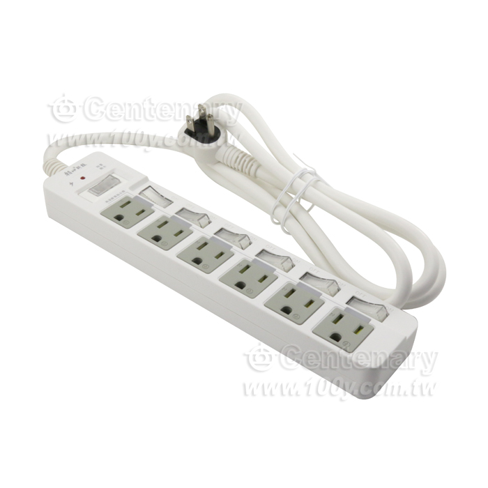 3P High Temperature Power off 7 Open 6 Plug Extension Cord - 128847 Product Image