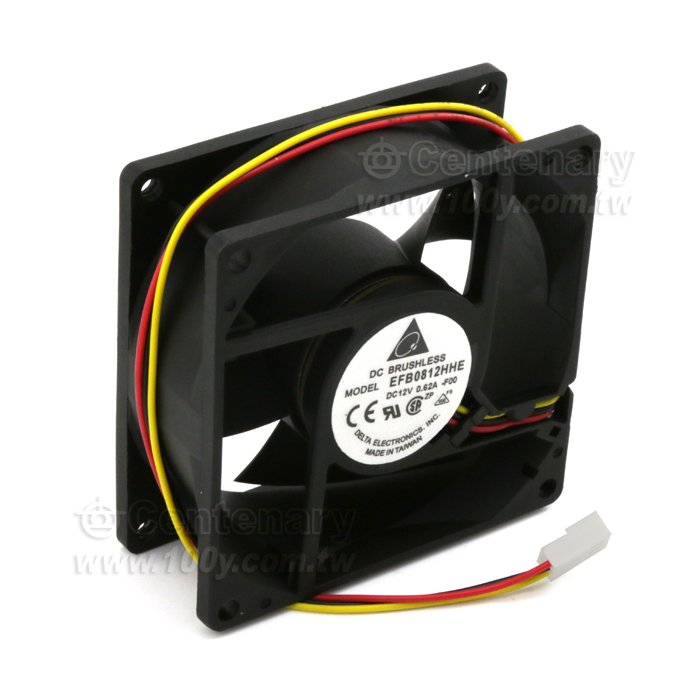 DELTA DC12V 0.62A 80*80*38   3線帶插頭 - 129085 產品圖片
