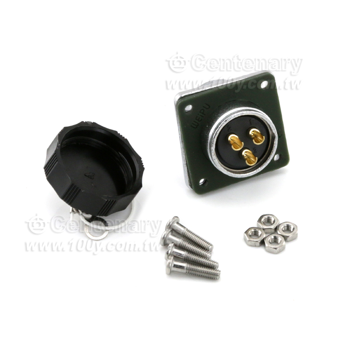 Square Flange Panel Receptacle - 121976 Product Image
